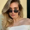 Rimless Rectangle Sunglasses, UV400 Protection Frameless Sun Glasses G003