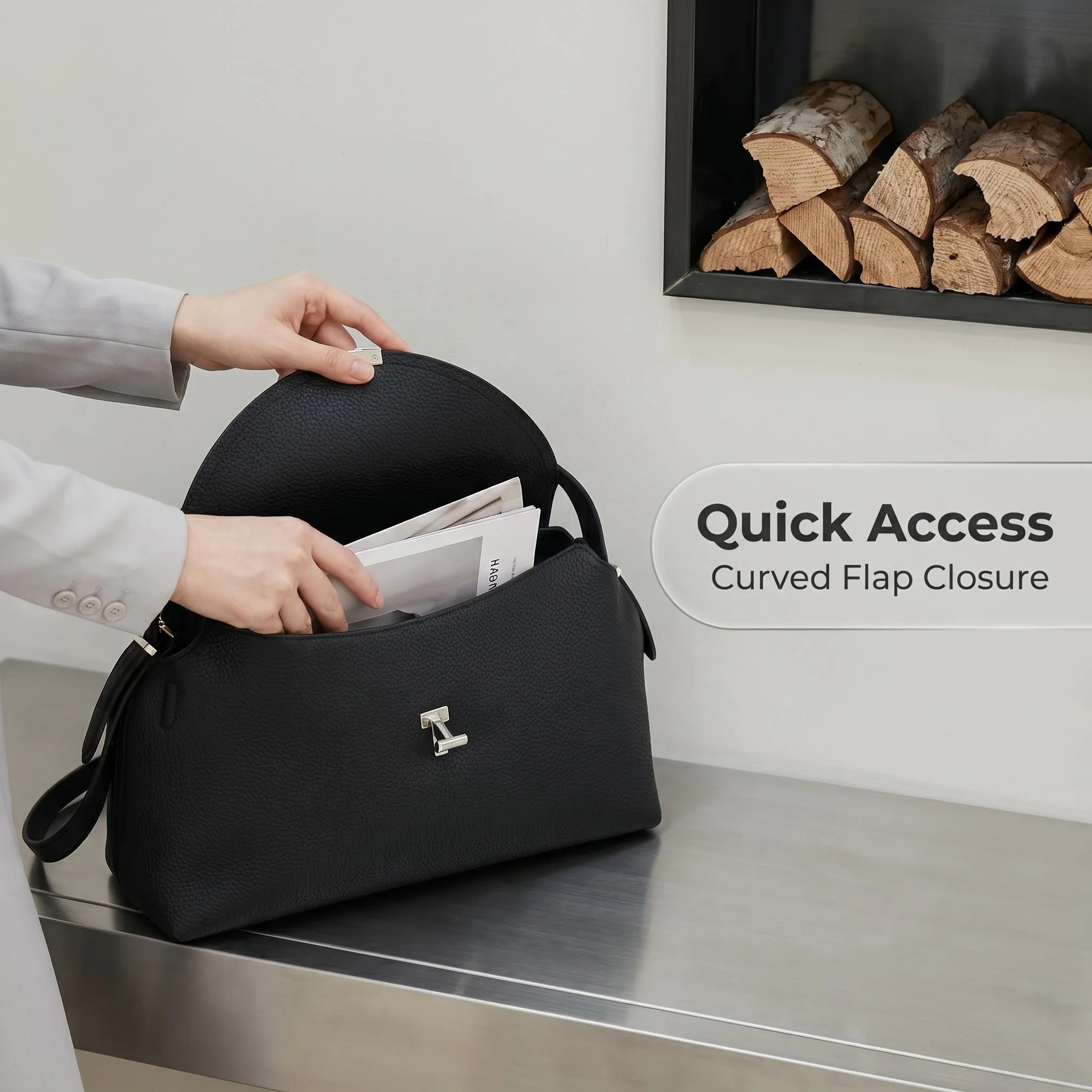 Luxury Soft Business Shoulder Bag, Featuring Adjustable Shoulder Strap, Detachable Waist Belt and Cotton Lining - Available in Dark Color Options - Image 5